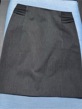 Express Black Pencil Skirt with Pleat Trim